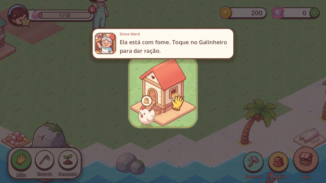 O galinheiro com as galinhas.